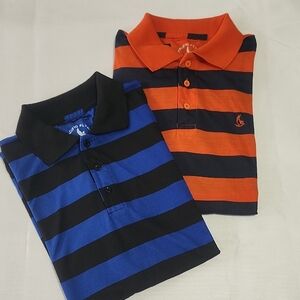 Men's Striped Polo Shirt Bundle - Blue and Orange
